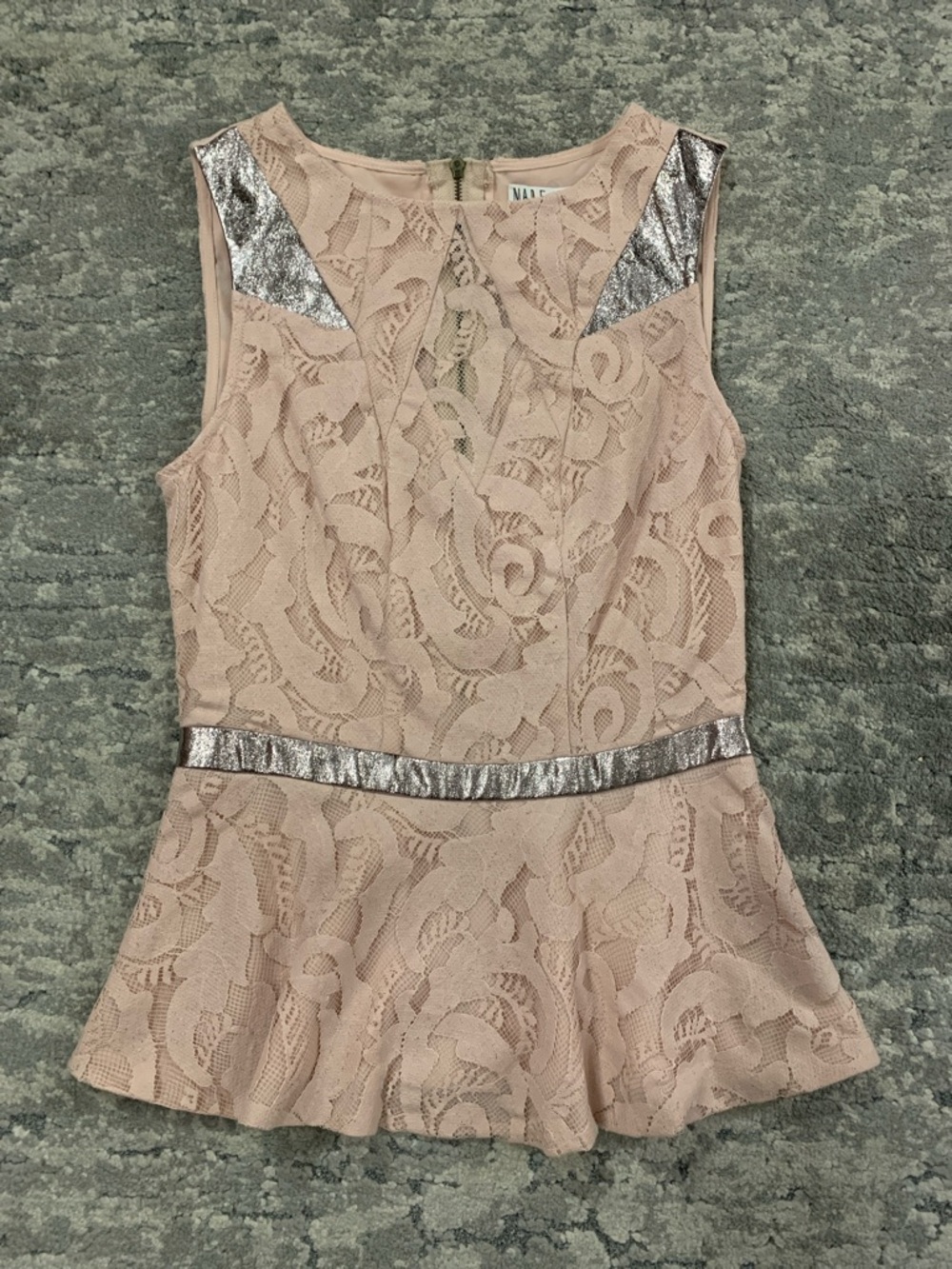 Dusty Rose Pink Lace Peplum